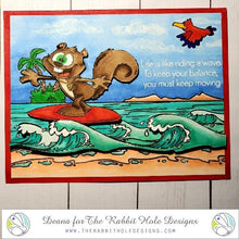 Load image into Gallery viewer, The Rabbit Hole Designs - Stamp Set 4x6 - Beach Background. Deeply etched, clear photopolymer stamps for precise placement. Featuring the artwork of Dustin Pike. Made in the USA. Available at Embellish Away located in Bowmanville Ontario Canada. Card design by Deana
