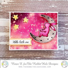Cargar imagen en el visor de la galería, The Rabbit Hole Designs - Stamp Set - 4x6 - Bunny Moon. Deeply etched, clear photopolymer stamps for precise placement. Made in the USA. Available at Embellish Away located in Bowmanville Ontario Canada. Card design by Renee E.
