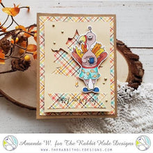 Load image into Gallery viewer, The Rabbit Hole Designs - Stamp Set - Caffeinated - Turkey - 3x4. Deeply etched, clear photopolymer stamps for precise placement. Turkey 3.5&quot;H x 2.16&quot;W. Made in the USA. Available at Embellish Away located in Bowmanville Ontario Canada. Card design by Amanda W.
