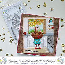 Load image into Gallery viewer, The Rabbit Hole Designs - Stamp Set - Caffeinated - Turkey - 3x4. Deeply etched, clear photopolymer stamps for precise placement. Turkey 3.5&quot;H x 2.16&quot;W. Made in the USA. Available at Embellish Away located in Bowmanville Ontario Canada. Card design by Jammie C.
