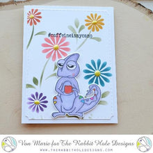Load image into Gallery viewer, The Rabbit Hole Designs - Stamp Set - 3x4 - Chameleon. Deeply etched, clear photopolymer stamps for precise placement. Made in the USA. Available at Embellish Away located in Bowmanville Ontario Canada. Card design by Von Marie.
