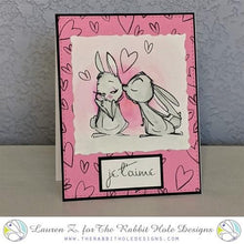Load image into Gallery viewer, The Rabbit Hole Designs - Stamp Set - 3x4 -Je t&#39;aime. Deeply etched, clear photopolymer stamps for precise placement. Made in the USA. Available at Embellish Away located in Bowmanville Ontario Canada. Available at Embellish Away located in Bowmanville Ontario Canada. Card design by Lauren Z.
