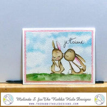 Load image into Gallery viewer, The Rabbit Hole Designs - Stamp Set - 3x4 -Je t&#39;aime. Deeply etched, clear photopolymer stamps for precise placement. Made in the USA. Available at Embellish Away located in Bowmanville Ontario Canada. Available at Embellish Away located in Bowmanville Ontario Canada. Card design by Melinda S
