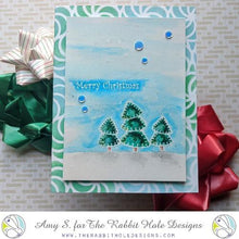 Charger l&#39;image dans la galerie, The Rabbit Hole Designs - Stamp Set - 4x4 - Kringle. Deeply etched, clear photopolymer stamps for precise placement. Made in the USA.  Coordinates with Kringle Dies. Available at Embellish Away located in Bowmanville Ontario Canada. Card design by Amy S.
