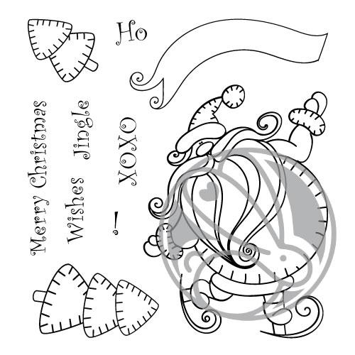 The Rabbit Hole Designs - Stamp Set - 4x4 - Kringle. Deeply etched, clear photopolymer stamps for precise placement. Made in the USA.  Coordinates with Kringle Dies. Available at Embellish Away located in Bowmanville Ontario Canada.