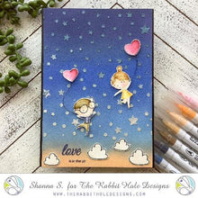 Load image into Gallery viewer, The Rabbit Hole Designs - Stamp Set - Love You More - 4x6. Deeply etched, clear photopolymer stamps for precise placement. Made in the USA. Available at Embellish Away located in Bowmanville Ontario Canada. card design by Shanna S.
