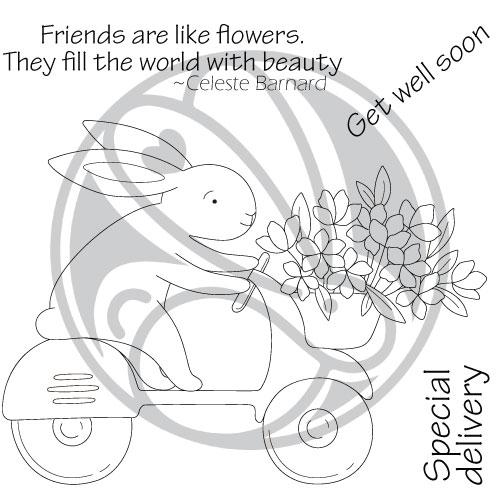 The Rabbit Hole Designs - Die Set - Spring Delivery. Deeply etched, clear photopolymer stamps for precise placement. Made in the USA.  Coordinates with Spring Delivery Dies. Available at Embellish Away located in Bowmanville Ontario Canada.