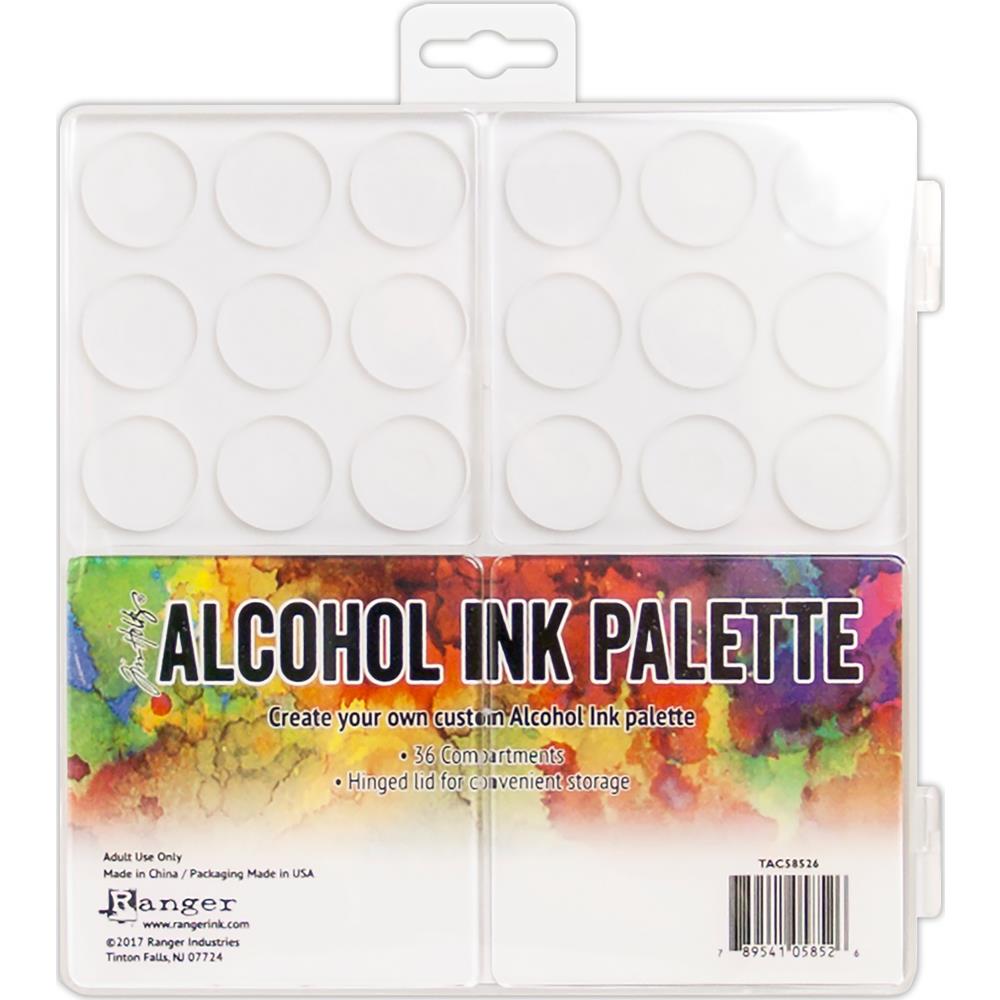 Tim Holtz - Alcohol Ink Palette. Create your own custom alcohol ink palette! This package contains one 7.25x7.5 inch ink palette with 36 compartments and a hinged lid for convenient storage. Imported. Available at Embellish Away located in Bowmanville Ontario Canada.
