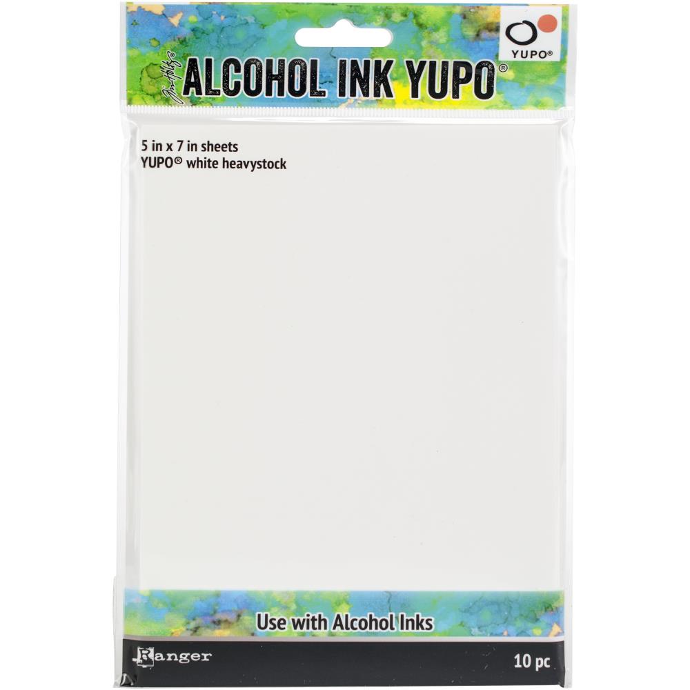 Ranger - Tim Holtz - Alcohol Ink White Yupo Paper - 144lb - 10/Pkg - 5