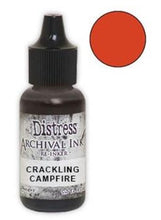 Cargar imagen en el visor de la galería, Tim Holtz® Re-Inkers can be used to re-ink Distress Archival Ink Pads, which are sold separately. They are Acid Free, Non-Toxic and Fade Resistant. Package contains one Tim Holtz® Distress® Archival Re-Inker, 0.5 ounces. Available in assorted colors, each sold separately. Made in the USA. Available at Embellish Away located in Bowmanville Ontario Canada. Crackling Campfire.
