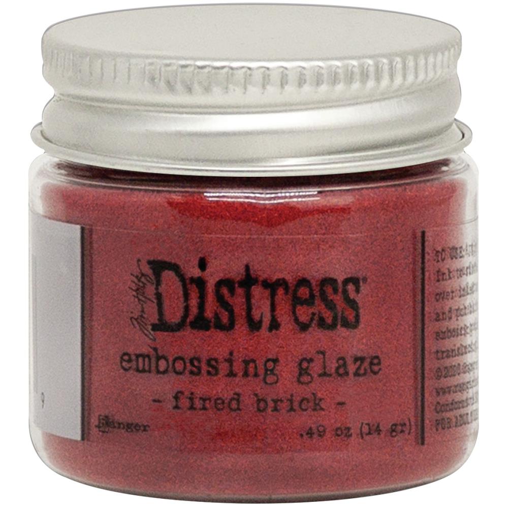 Tim Holtz - Distress Embossing Glaze - Fired Brick. Add dimension to your projects with new embossing glaze! These translucent embossing powders are ideal for layering on surfaces. This package contains .49oz of embossing glaze. Conforms to ASTM D 4236. Comes in a variety of colors. Each sold separately. Made in USA. Available at Embellish Away located in Bowmanville Ontario Canada.
