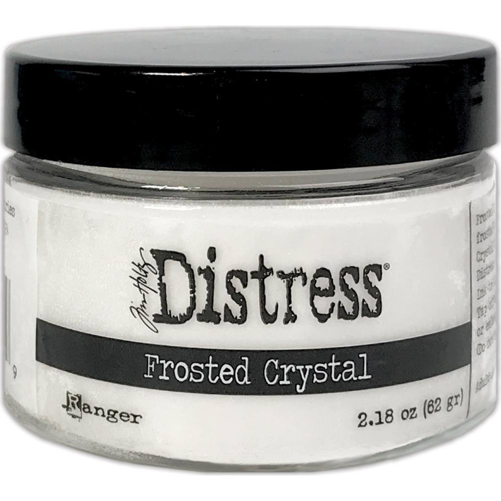 Tim Holtz - Distress Frosted Crystal - 2.18oz. Tim Holtz Distress Frosted Crystal is an embossing medium designed to create a matte frosted texture on cardstock and coated surfaces. Use Frosted Crystal as an embossed foundation for watercoloring with Distress Crayons, Ink, and Oxide. Jar contains 2.18 oz (62 gr). Made in the USA. Available at Embellish Away located in Bowmanville Ontario Canada.
