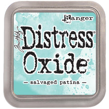 Load image into Gallery viewer, Tim Holtz - Distress Oxide Pad - Large. Create an aged look on papers, fibers, photos and more! This package contains one 2-1/4x2-1/4 inch ink pad. Comes in a variety of distressed colors. Each sold separately. Available at Embellish Away located in Bowmanville Ontario Canada. Salvaged Patina
