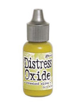 Cargar imagen en el visor de la galería, Tim Holtz - Distress Oxides Reinker. Tim Holtz-Ranger Distress Oxides Reinkers. This water-reactive dye and pigment ink fusion creates an oxidized effect when sprayed with water. Use to re-ink Distress Oxide Ink Pads (sold separately). Available at Embellish Away located in Bowmanville Ontario Canada. Crushed Olive
