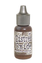 Load image into Gallery viewer, Tim Holtz-Ranger Distress Oxides Reinkers. This water-reactive dye and pigment ink fusion creates an oxidized effect when sprayed with water. Use to re-ink Distress Oxide Ink Pads (sold separately). Available at Embellish Away located in Bowmanville Ontario Canada. Ground Espresso
