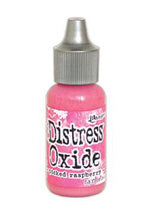 Load image into Gallery viewer, Tim Holtz-Ranger Distress Oxides Reinkers. This water-reactive dye and pigment ink fusion creates an oxidized effect when sprayed with water. Use to re-ink Distress Oxide Ink Pads (sold separately). Available at Embellish Away located in Bowmanville Ontario Canada. Picked Raspberry
