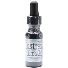 Load image into Gallery viewer, Tim Holtz - Distress  Reinker. Create an aged look on papers, fibers, photos and more! This package contains one 0.5oz bottle of distress ink. Acid free. Conforms to ASTM D4236. Comes in a variety of colors. Each sold separately. Available at Embellish Away located in Bowmanville Ontario. Iced Spruce

