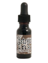 Load image into Gallery viewer, Tim Holtz - Distress  Reinker. Create an aged look on papers, fibers, photos and more! This package contains one 0.5oz bottle of distress ink. Acid free. Conforms to ASTM D4236. Comes in a variety of colors. Each sold separately. Available at Embellish Away located in Bowmanville Ontario. Walnut Stain
