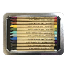 Load image into Gallery viewer, Tim Holtz - Distress Watercolor Pencils 12/Pkg Set 1. These are woodless watercolor pencils formulated to achieve vibrant coloring effects on porous surfaces. Water-reactive pigments are ideal for water coloring, shading, sketching, etc. Available at Embellish Away located in Bowmanville Ontario Canada.
