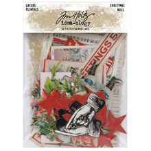 Charger l&#39;image dans la galerie, Tim Holtz - Idea-Ology - Layers Die-Cuts - 36/Pkg - Christmas. A collection of beautifully printed, die-cut holiday ephemera. This type of Ephemera is printed on a thicker, coated cardstock making it suitable for gesso, inks, and layering. Package contains a variety of words, numbers, caroling music sheets, holly leaves, vintage signs, postcards and more. Elements range from 1-3/16 to 7-13/16 inches. 36 pieces. Available at Embellish Away located in Bowmanville Ontario Canada.
