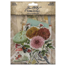 Load image into Gallery viewer, Tim Holtz - Idea-Ology - Layers Die-Cuts - 45/Pkg - Organic. These unique sheets feature decorative vintage art and designs of nature and documents that will add a touch of nostalgia to any project. Available at Embellish Away located in Bowmanville Ontario Canada.
