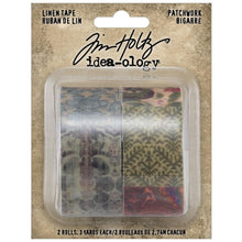Charger l&#39;image dans la galerie, Tim Holtz - Idea-Ology - Linen Tape - 1&quot;X3yd - 2/Pkg - Patchwork. Add a vintage touch of tapestry with Tim Holtz Linen Tape in Patchwork. The Patchwork pack has a beautiful arrangement of vintage textile prints. Textured and soft, the Linen Tape Patchwork can be cut apart to simply peel and stick to cards, journals and more. Available at Embellish Away located in Bowmanville Ontario Canada.
