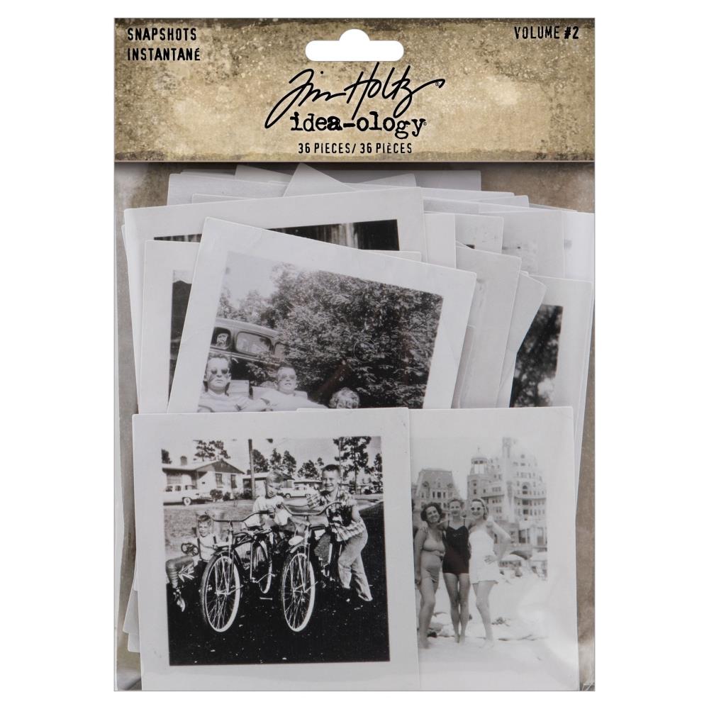 Tim Holtz - Idea-Ology - Snapshots - 36/Pkg - Volume #2. Unleash your creativity with Tim Holtz Snapshots Volume 2 and add a touch of nostalgia to your craft projects with vintage photography. Available at Embellish Away located in Bowmanville Ontario Canada.