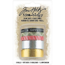 Charger l&#39;image dans la galerie, Tim Holtz - Idea-Ology Trim Tape 5/Pkg Christmas. Create a make with all the trimmings using this medley of mixed decorative tapes from Tim Holtz idea-ology. A variety of uses from cards to candles, this assortment will add color and shine.  Available at Embellish Away located in Bowmanville Ontario Canada.
