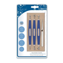 Load image into Gallery viewer, The Tonic Studios Craft Tool Set is perfect for use with floral creative dies, punches and stamp sets! The package contains large, medium and mini double-headed embossing tools, tweezer and one 6.5x3 inch embossing mat. Imported. Available at Embellish Away located in Bowmanville Ontario Canada.
