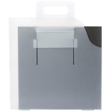 Load image into Gallery viewer, Totally-Tiffany - Paper Handler - 13&quot;X13&quot;X2.5&quot;. Organize an entire collection in one paper handler storage box! Holds up to 300 sheets of paper. Leave the attached handles down at home and pull them up to go. This package contains one 13x13x2-3/4 inch paper storage handler. Imported. Available at Embellish Away located in Bowmanville Ontario Canada.
