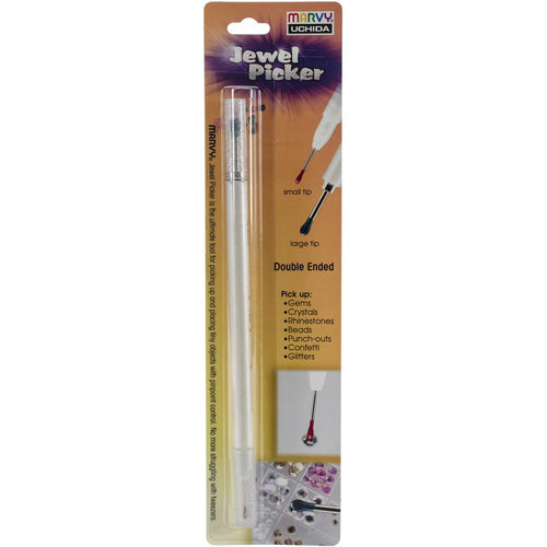 Uchida - Jewel Picker Double Ended. Great for jewel making, beading, scrapbooking, paper crafts and more. Easy to pick up gems, crystals, rhinestones, beads, punch outs, confetti and glitters! Contains one jewel picker with a small tip and a large tip. Available at Embellish Away located in Bowmanville Ontario Canada.