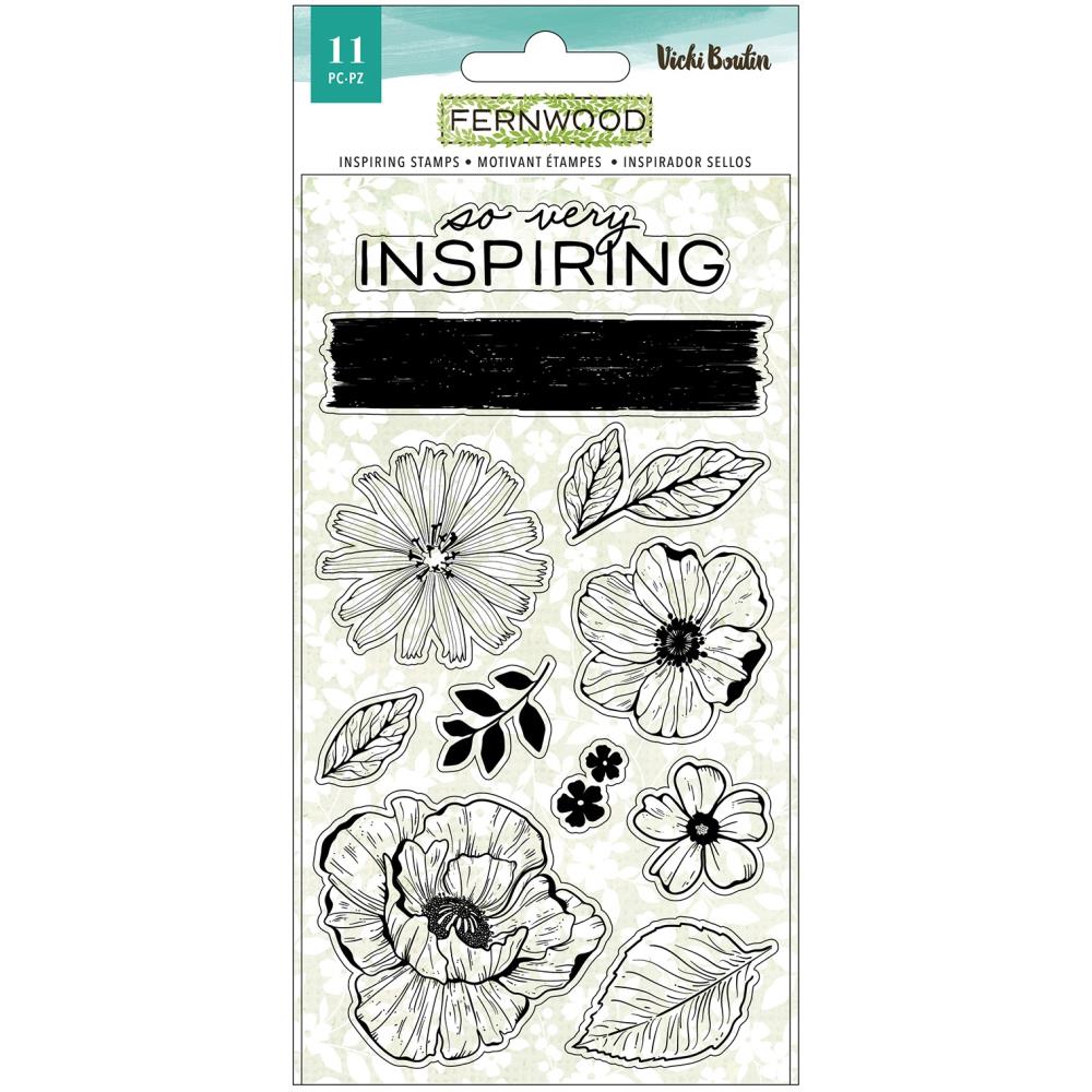 Vicki Boutin - Fernwood Acrylic Stamps 11/Pkg - Inspiring. Available at Embellish Away located in Bowmanville Ontario Canada.