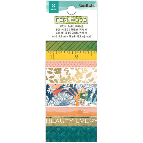 Vicki Boutin - Fernwood Washi Tape - 8/Pkg. Available at Embellish Away located in Bowmanville Ontario Canada.
