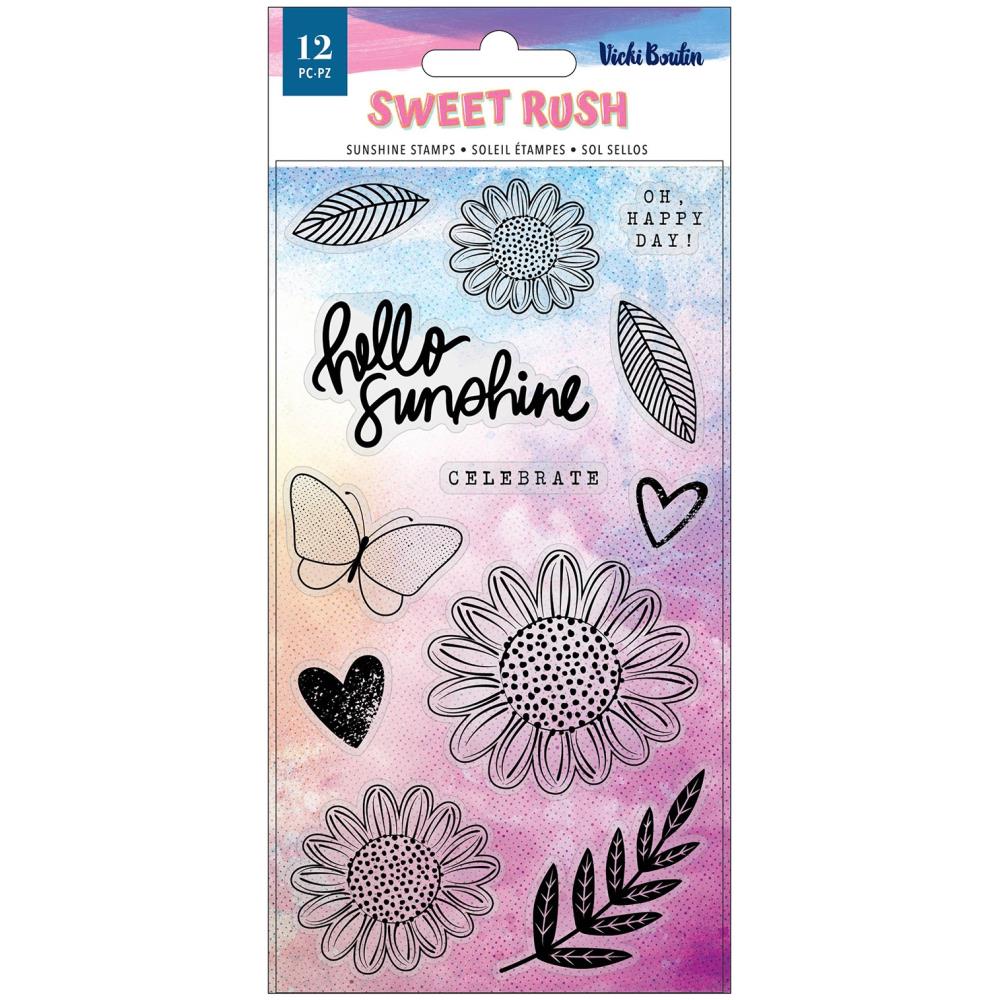 American Crafts - Vicki Boutin - Sweet Rush - Clear Stamps - 12/Pkg - Sunshine. Available at Embellish Away located in Bowmanville Ontario Canada.