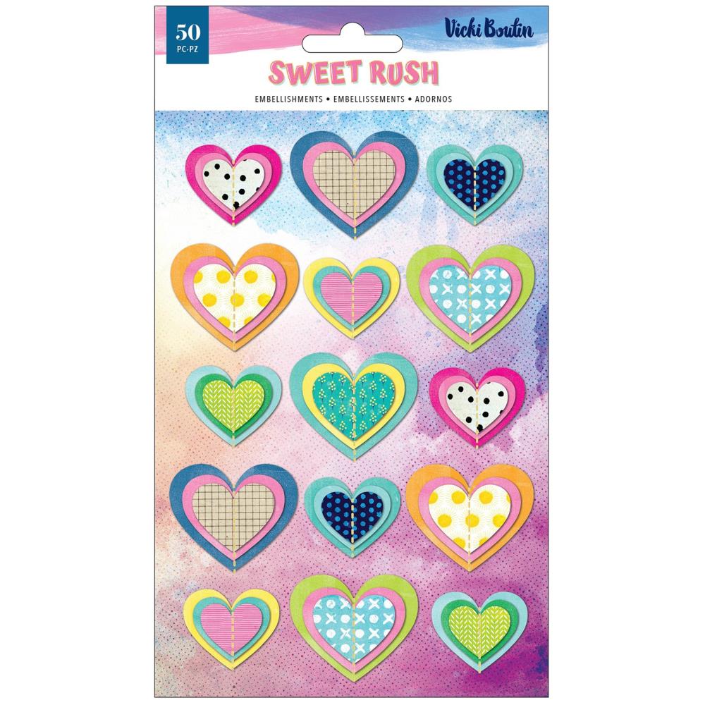 American Crafts - Vicki Boutin - Sweet Rush - Layered Stickers - 15/Pkg. Available at Embellish Away located in Bowmanville Ontario Canada.