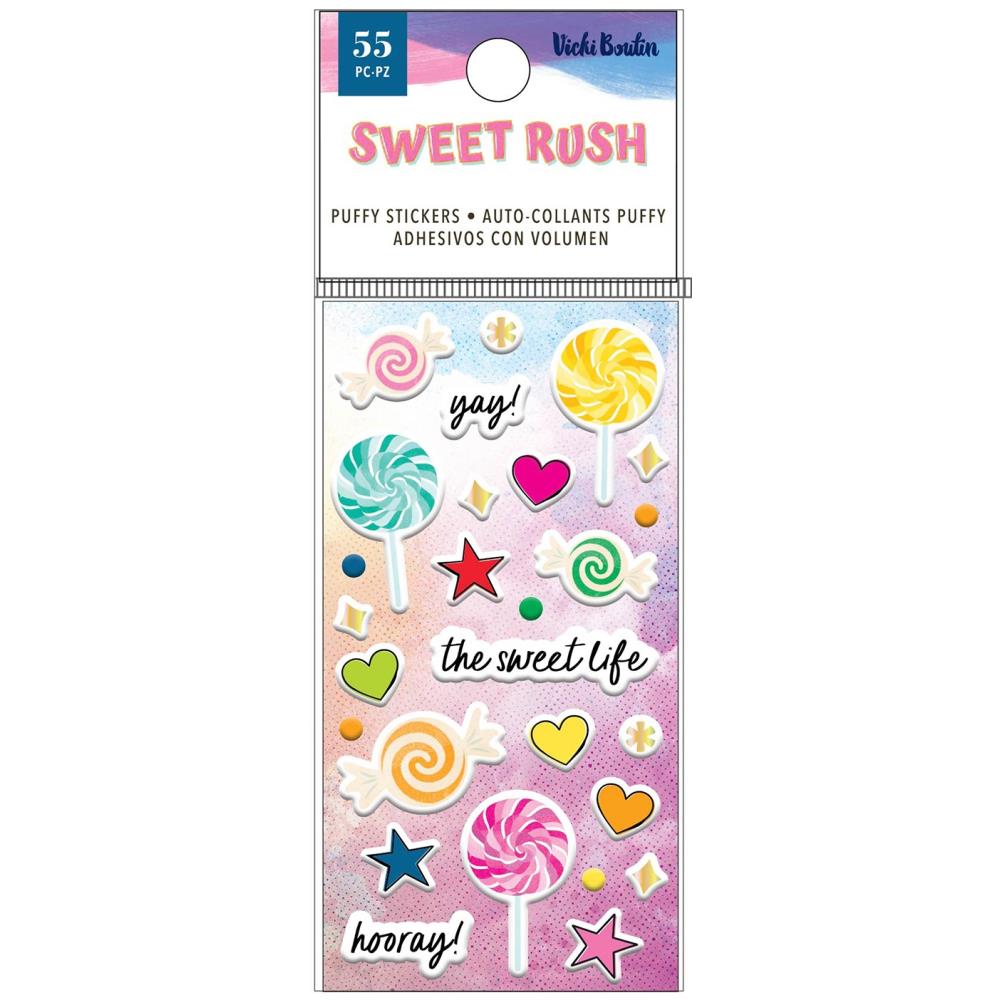 American Crafts - Vicki Boutin - Sweet Rush - Mini Puffy Stickers - 55/Pkg. Available at Embellish Away located in Bowmanville Ontario Canada.