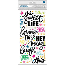 Load image into Gallery viewer, American Crafts - Vicki Boutin - Sweet Rush - Thickers Stickers - 129/Pkg - Loving This Phrase/Puffy. Available at Embellish Away located in Bowmanville Ontario Canada.

