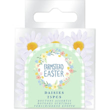 Load image into Gallery viewer, Violet Studio - Farmstead Easter - Paper Mini Daisies - 25/Pkg.  Coordinating: 6x6 Pack, Ribbon Bows, Paper Mini Daisies, Card Toppers, Sentiment Stickers, Card Making Kit. Available at Embellish Away located in Bowmanville Ontario Canada.
