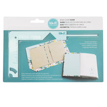 Load image into Gallery viewer, We R Memory - Book Cover Guide - Mint. Perfect book board placement, consistent gaps, trim corners at the proper angle, easily round corners and mark spot for elastic closure. It also includes a scan code for detailed instructions. Available at Embellish Away located in Bowmanville Ontario Canada.
