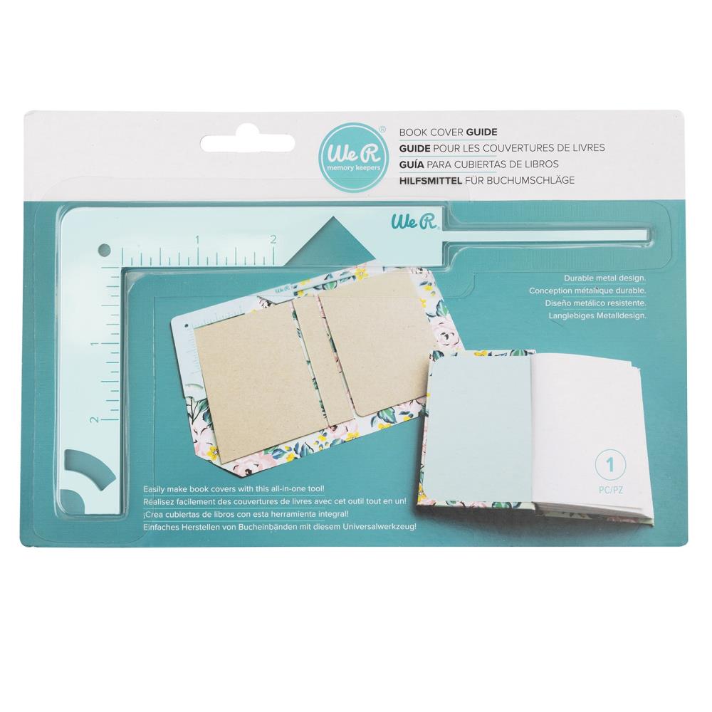 We R Memory - Book Cover Guide - Mint. Perfect book board placement, consistent gaps, trim corners at the proper angle, easily round corners and mark spot for elastic closure. It also includes a scan code for detailed instructions. Available at Embellish Away located in Bowmanville Ontario Canada.