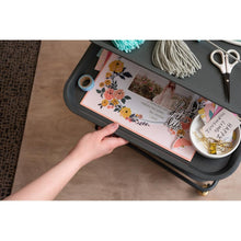 Load image into Gallery viewer, We R Memory Keepers - Project Cart With 6 Removable Trays. This cart keeps ongoing projects organized and accessible. Simply store on a tray when in use and slide out when you are ready to work. Available at Embellish Away located in Bowmanville Ontario Canada.
