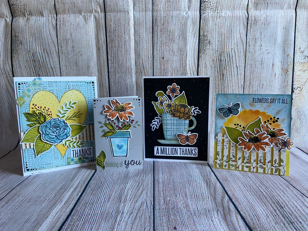 Floral Thank You Wendy Vecchi Greeting Card Set