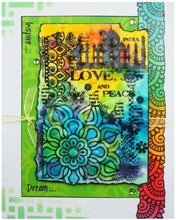 Charger l&#39;image dans la galerie, Woodware - Clear Singles Stamp - Indian Treasures. One stamp that incorporates several different images including a large mandala. A great grungy piece. Size: 3.75x5.5 inches. Available at Embellish Away located in Bowmanville Ontario Canada.
