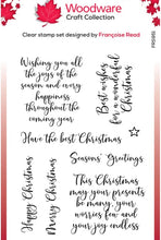 Cargar imagen en el visor de la galería, Woodware - Clear Singles Stamps - Loving Christmas. Thoughtful words to add finishing touches to Christmas projects. Verses will work well inside cards, or as a main image on the front. Designed by Francoise Read. Available at Embellish Away located in Bowmanville Ontario Canada,
