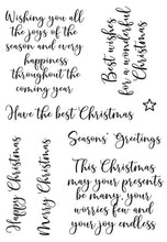 Load image into Gallery viewer, Woodware - Clear Singles Stamps - Loving Christmas. Thoughtful words to add finishing touches to Christmas projects. Verses will work well inside cards, or as a main image on the front. Designed by Francoise Read. Available at Embellish Away located in Bowmanville Ontario Canada,
