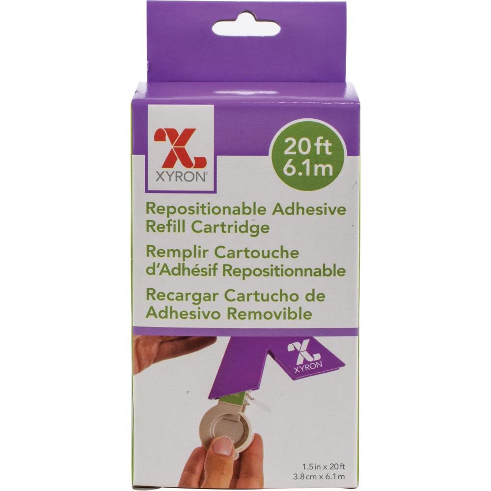 XYRON-Xyron 150 Refill Cartridge. This package contains 20 feet of 1-1/2in wide repositionable adhesive. Imported. Available at Embellish Away located in Bowmanville Ontario Canada.