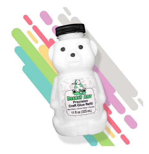 Bearly Art - Precision Craft Glue - The Refill.11 Fl Oz Bear Refill. CLEAR-DRYING, WRINKLE & CLUMP RESISTANT, NON-TOXIC & FREEZE/THAW STABLE. Available at Embellish Away located in Bowmanville Ontario Canada.