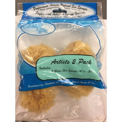 Natural Sponge Co Inc. - Sea Sponge (2/Pk). This Natural Grass sea sponge measures approximately 4.5-5 with two in each package. Artist Quality. Available at Embellish Away located in Bowmanville Ontario Canada.
