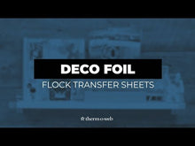 Load and play video in Gallery viewer, Deco Foil Flock Transfer Sheets 6&quot;X12&quot; 4/Pkg - Choose from a variety of Colours

