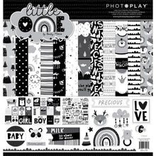 Load image into Gallery viewer, PhotoPlay - Collection Pack 12&quot;X12&quot; - Little One. Keeping your baby paper crafts neutral when you know it&#39;s a surprise. Included in the pack are 12 sheets of double sided paper and one cardstock sticker sheet. You&#39;ll love all the adorable images of deer, pacifiers, baby toys, pandas, clouds, rainbows, mountain scenes, hearts, and more. Each Item sold separately. Made in the USA. Available at Embellish Away located in Bowmanville Ontario Canada.
